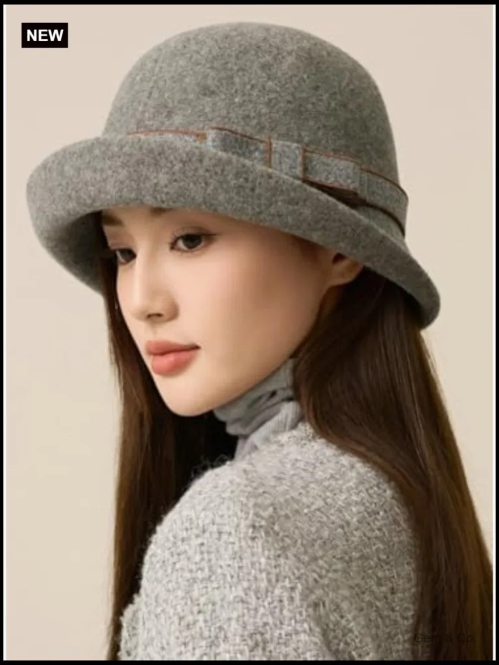 Vintage Felt Cloche Hat Winter Fall Solid Fedora Bucket Cap Elegant Bowler